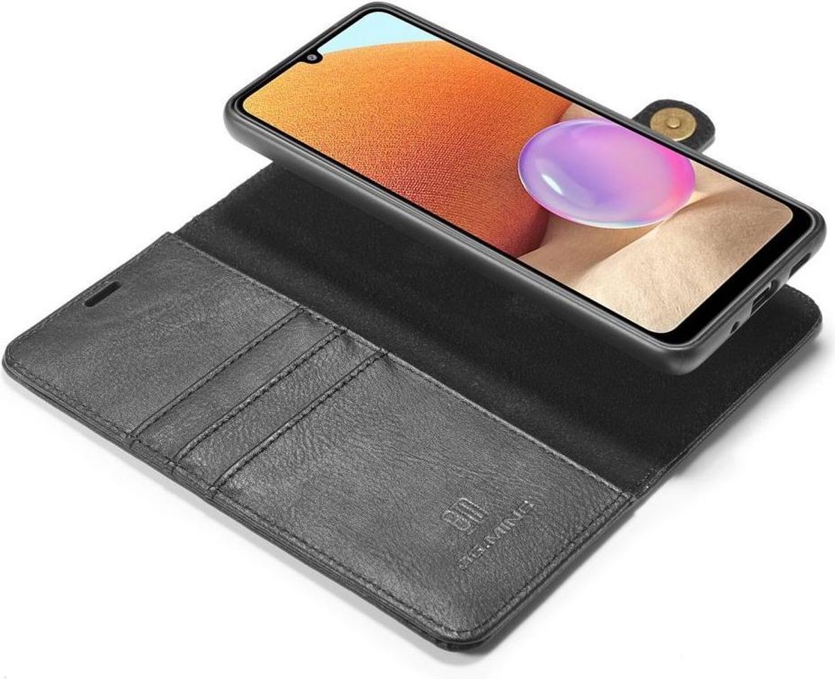 Hoesje 2-in-1 Book Case en Back Cover Zwart Geschikt voor Samsung Galaxy A32 4G