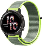 Nylon Smartwatch bandje - Geschikt voor  Garmin Venu 2 nylon band - 45mm - fluoriserend - Strap-it Horlogeband / Polsband / Armband