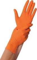 HYGOSTAR nitril handschoen 'POWER GRIP', XL, oranje, poedervrij