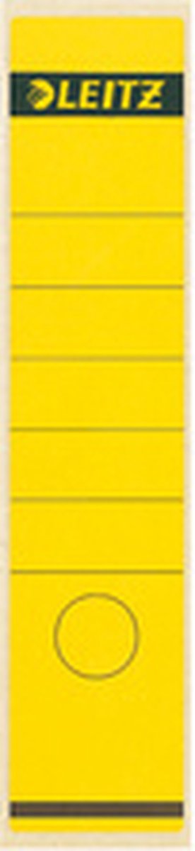 LEITZ Ordnerrücken-Etikett, 61 x 285 mm, lang, breit, gelb passend für LEITZ Standard- und Hartpappe-Ordner 1070 (1640-