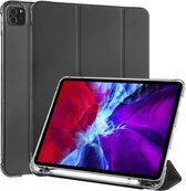 Voor iPad Pro 11 (2020) / iPad Pro 11 (2018) 3-vouw horizontaal Flip PU-leer + schokbestendig TPU-hoesje met houder en pengleuf (zwart)