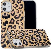 Voor iPhone 12 mini Plating Marble Pattern Soft TPU beschermhoes (Leopard)