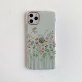 Geschilderd patroon Dubbelzijdig lamineren TPU beschermhoes voor iPhone 12 mini (weidebloem)