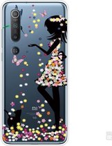 Voor Xiaomi Mi 10 Pro 5G schokbestendig geverfd transparant TPU beschermhoes (meisje)