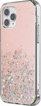 Stars Pattern Dropping Glue TPU schokbestendige beschermhoes voor iPhone 12 mini (roze)
