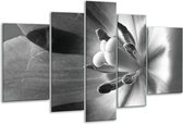 Glasschilderij Bloem - Zwart, Wit, Grijs - 170x100cm 5Luik - Foto Op Glas - Geen Acrylglas Schilderij - 6000+ Glasschilderijen Collectie - Wanddecoratie
