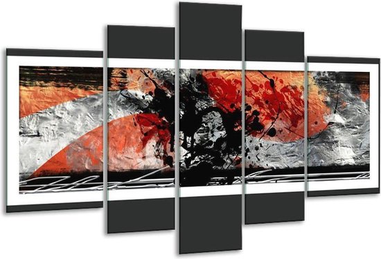 Peinture sur verre Art | Orange, gris, noir | 170x100cm 5 Liège | Tirage photo sur verre |  F005766