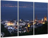 Peinture sur verre Villes | Bleu, jaune, gris | 120x80cm 3 Liège | Tirage photo sur verre | F002682