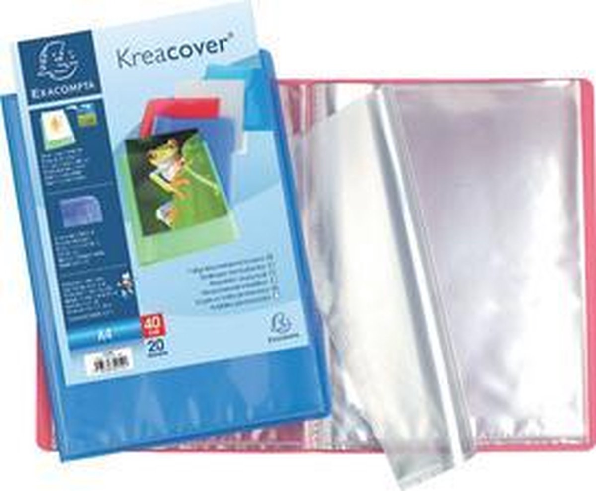 Exacompta Kreacover® Chromaline Personaliseerbare showalbums PP met vaste rug - 40 tassen - 80 zichten - A4 - Geassorteerd - 5749E