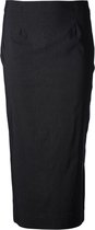 Dames rok stretch donkergrijs lang | Maat 50