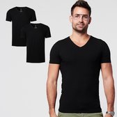 SKOT Fashion Duurzaam t-shirt heren Regular V-neck Black 2 pack - zwart - Maat XXL