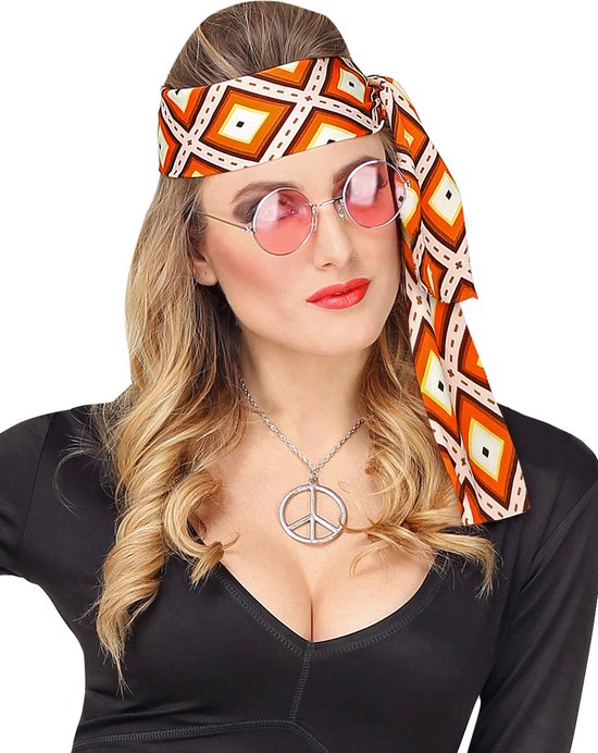 WIDMANN - Jaren 70 hippie ruiten hoofdband voor volwassenen - Accessoires >  Haar &... | bol.com