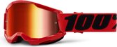100% Jeugd Crossbril MTB Strata 2 met Mirror Lens - Rood -