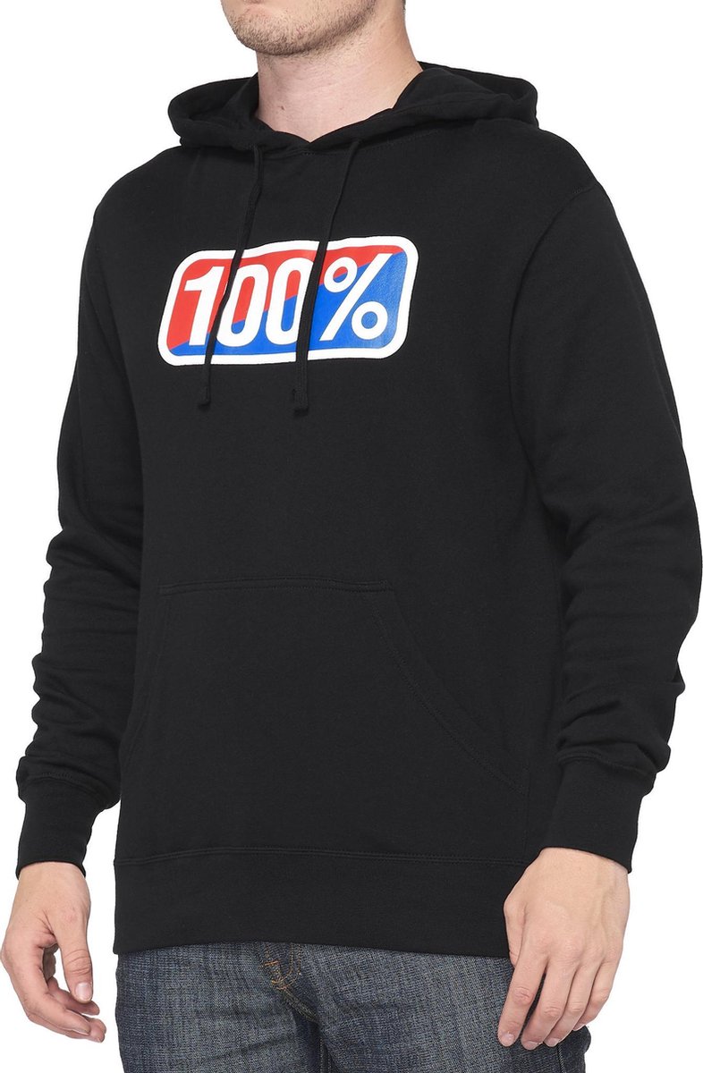 100% Hoodie Sweater Classic Zwart - Zwart - XL