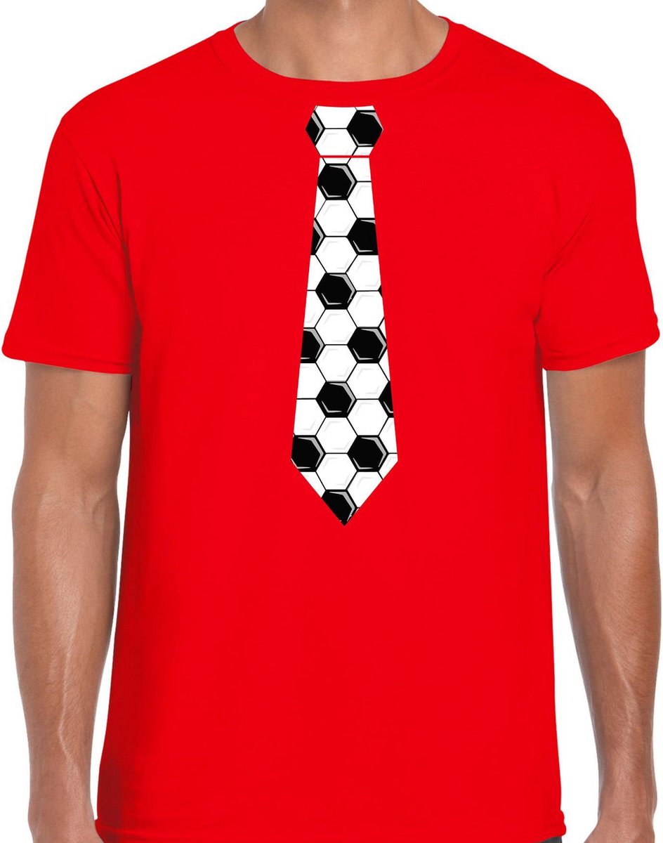 Rood fan t-shirt voor heren - voetbal stropdas - Voetbal supporter - EK/ WK shirt / outfit XXL