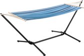 Hangmat katoen met standaard max 120 kg blauw gestreept