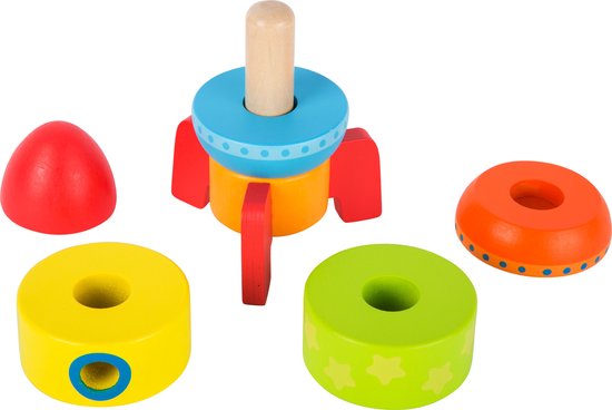 Houten stapel speelgoed - Voor jonge raketwetenschappers - Speelgoed vanaf  1 jaar -... | bol.com