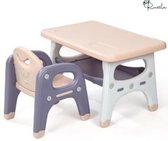 Setje tafel met 2 stoelen Roze/Paars - Binnen - Buiten - Picknick - Bureau - Keuken
