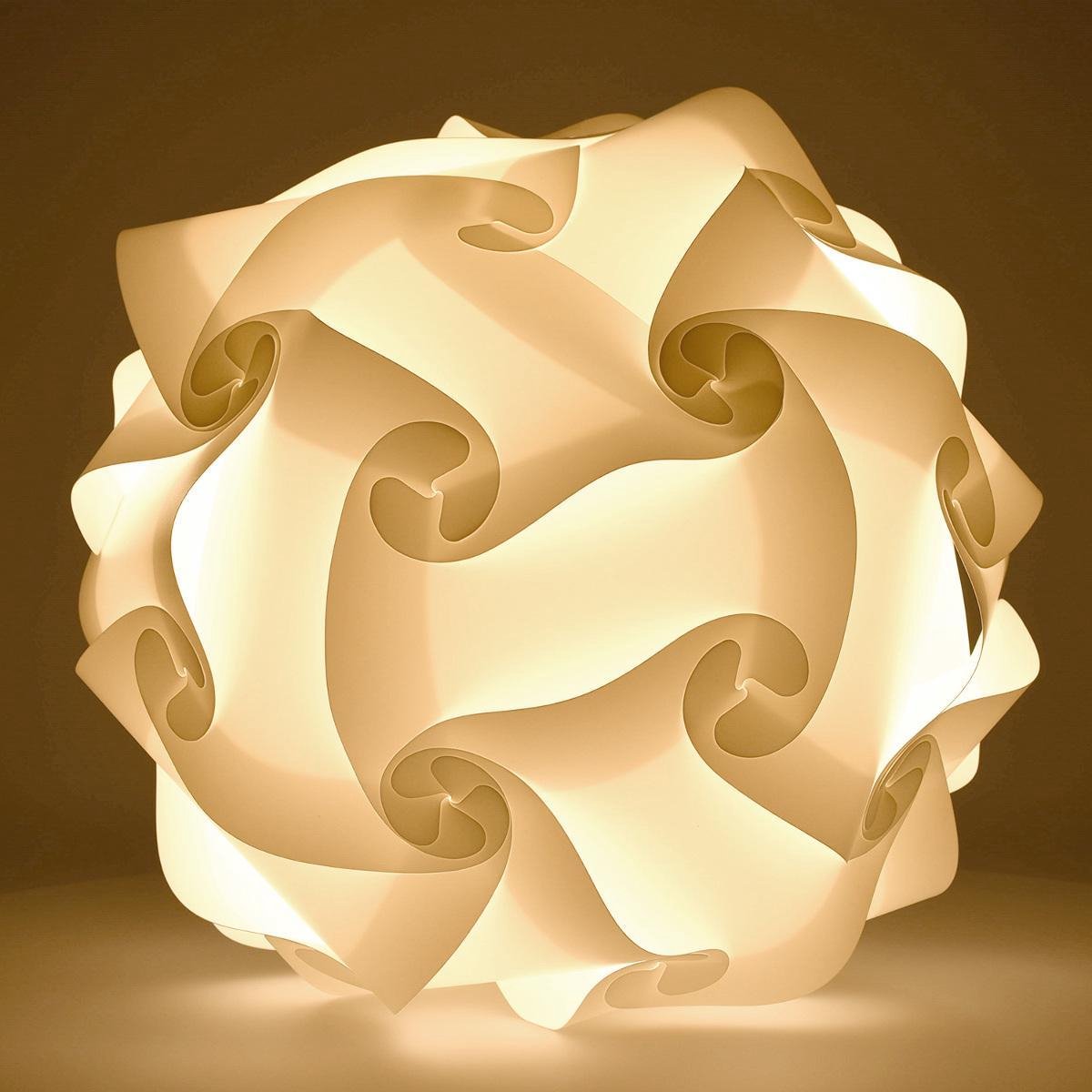 Lampe puzzle blanche kwmobile de 30 pièces - Lampe suspendue DIY - Puzzle  votre lampe... | bol
