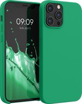 kwmobile telefoonhoesje voor Apple iPhone 12 Pro Max - Hoesje met siliconen coating - Smartphone case in smaragdgroen