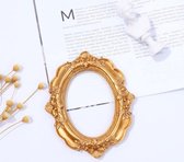 Vintage gouden hars mini fotolijst oorbellen sieraden decoratie foto rekwisieten (ovaal)