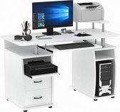 Modern Computerbureau Met Toetsenbord Lade & Printervak -  Geschikt Voor  Apple Macbook iMac / Laptop Computer Meubel Met Laden & Opbergruimte - Schrijftafel Werktafel - Computertafel PC Bure