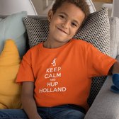 Oranje EK WK T-shirt Kind Keep Calm & Hup Holland (1-2 jaar - MAAT 86/92) | Oranje WK Kleding Kinderen