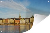 Bâtiments sur le port de Stockholm en Suède Affiche de jardin 180x120 cm - Toile de jardin / Toile d'extérieur / Peintures d'extérieur (décoration de jardin) XXL / Groot format!