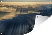Muurdecoratie Himalaya zonsopkomst - 180x120 cm - Tuinposter - Tuindoek - Buitenposter