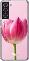 6F hoesje - geschikt voor Samsung Galaxy S21 FE -  Transparant TPU Case - Pink Tulip #ffffff
