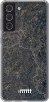 6F hoesje - geschikt voor Samsung Galaxy S21 FE -  Transparant TPU Case - Golden Glitter Marble #ffffff