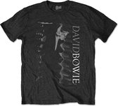 David Bowie Heren Tshirt -S- Distorted Zwart