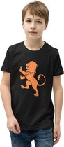 EK 2021 T-Shirt Kinderen - Jongens - Oranje - Nederland - Zwart met Leeuw -  EK Shirt - Maat S