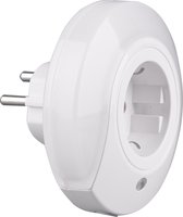 Stekkerlamp Lamp - Stekkerspot met Stopcontact - Trinon Mirloni - 0.4W - Warm Wit 3000K - Rond - Mat Wit - Kunststof