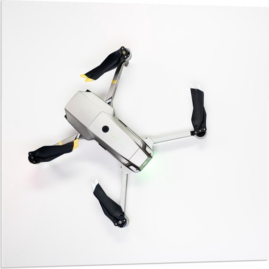 Acrylglas - Bovenaanzicht van Drone op Witte Achtergrond - 80x80cm Foto op Acrylglas (Met Ophangsysteem)