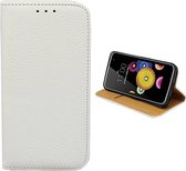 Klaphoesje - Telefoonhoesje met pashouder - Hoesje voor LG K4 - Wit