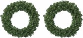 2x stuks kerstkransen/dennenkransen groen 35 cm - Dennenkransen/deurkransen kerstversiering