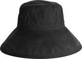 Bucket Hat Dames Traveller Opvouwbare Zonnehoed Katoen - House of Ord UPF50+ UV bescherming Brede Rand - Maat: 58cm verstelbaar - Kleur: Zwart