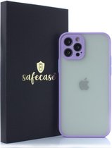 SafeCase® iPhone 12 Hoesje Paars - Inclusief camerabescherming schokbestendig