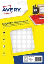Etiket Avery A5 15mm rond - blister 168st wit
