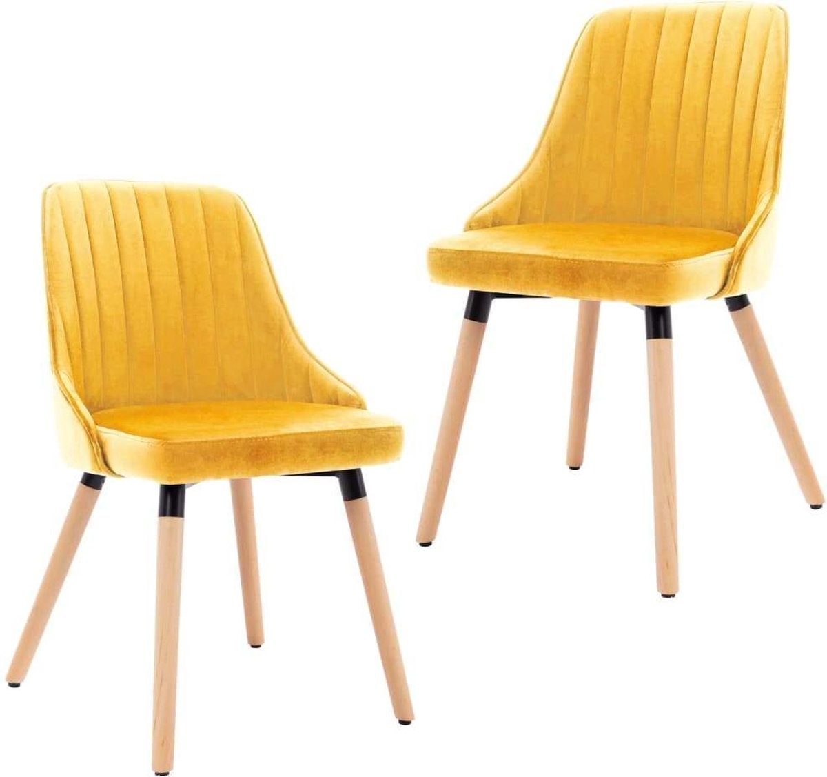 Medina Eetkamerstoelen 2 st fluweel geel