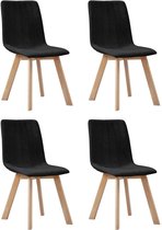 Medina Eetkamerstoelen 4 st stof zwart