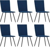 Medina Eetkamerstoelen 6 st fluweel blauw