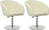 Medina Eetkamerstoelen 2 st kunstleer crèmekleurig