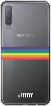 6F hoesje - geschikt voor Samsung Galaxy A7 (2018) -  Transparant TPU Case - #LGBT - Horizontal #ffffff