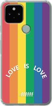 6F hoesje - geschikt voor Google Pixel 5 -  Transparant TPU Case - #LGBT - Love Is Love #ffffff