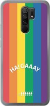 6F hoesje - geschikt voor Xiaomi Redmi 9 -  Transparant TPU Case - #LGBT - Ha! Gaaay #ffffff