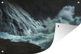 Muurdecoratie Zee - Stenen - Water - 180x120 cm - Tuinposter - Tuindoek - Buitenposter