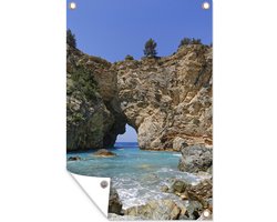 Tuinposters buiten Een gang tussen een rotsformatie aan de Turkse Rivièra - 60x90 cm - Tuindoek - Buitenposter