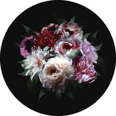 ESTAhome zelfklevende behangcirkel bloemstilleven meerkleurig en zwart - 158991 - 70 x 70 cm